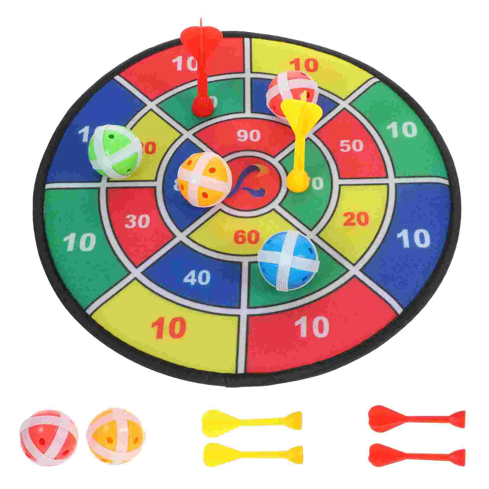 

Sticky, 1 Set Cloth Dart Board with 6 Sticky Balls and 6 Dart Game for Kids Toss Game- 30CM Bowling