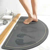 Bathroom Doormats New Semi-circular Absorbent Quick-drying Carpet Non-slip Hand Washable Skin-friendly Rug Technology Fleece Mat