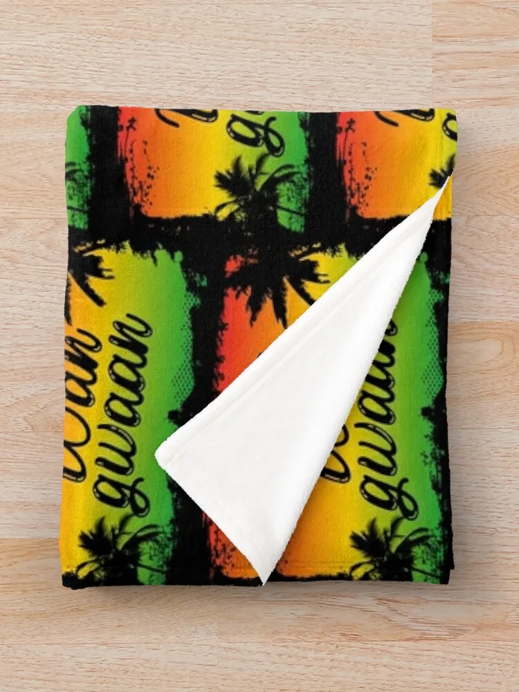 Wah Gwaan Ямайское одеяло с цитатой Hello Slang тонкие мягкие плюшевые клетчатые