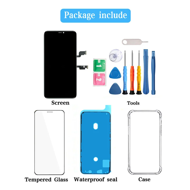 LCD Display For iPhone X XS Max XR Touch Screen Replacement 11 12 Pro Soft Oled No Dead Pixel With Tools |