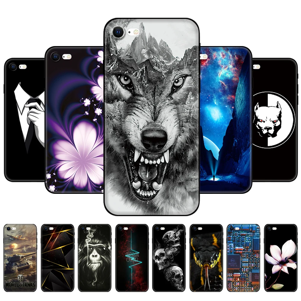 Чехол для iPhone SE 2020, мягкий силиконовый чехол из ТПУ для телефона Apple iPhoneSE, корпус 4,7 дюйма, чехлы, бампер, черный чехол из ТПУ