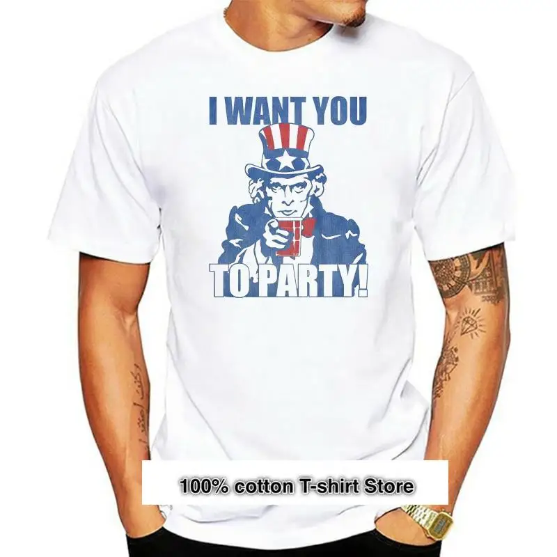 

Camisa para hombre de I Want You To Party Uncle Sam, camisa del 4 de julio, nueva, SMLXL2XL