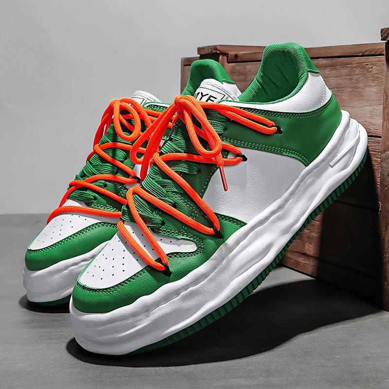 

Coslony sneakers men designer 2022 new Vulcanize Shoes Fashion Men Platform Thick Shoes For Man Skateboard shoes leather Men
