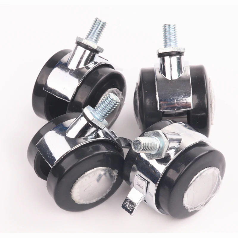 Колеса для офисных стульев, универсальные литые ролики, бесшумные поворотные ролики, ролики для тормозов, мебельная фурнитура, 4 шт.