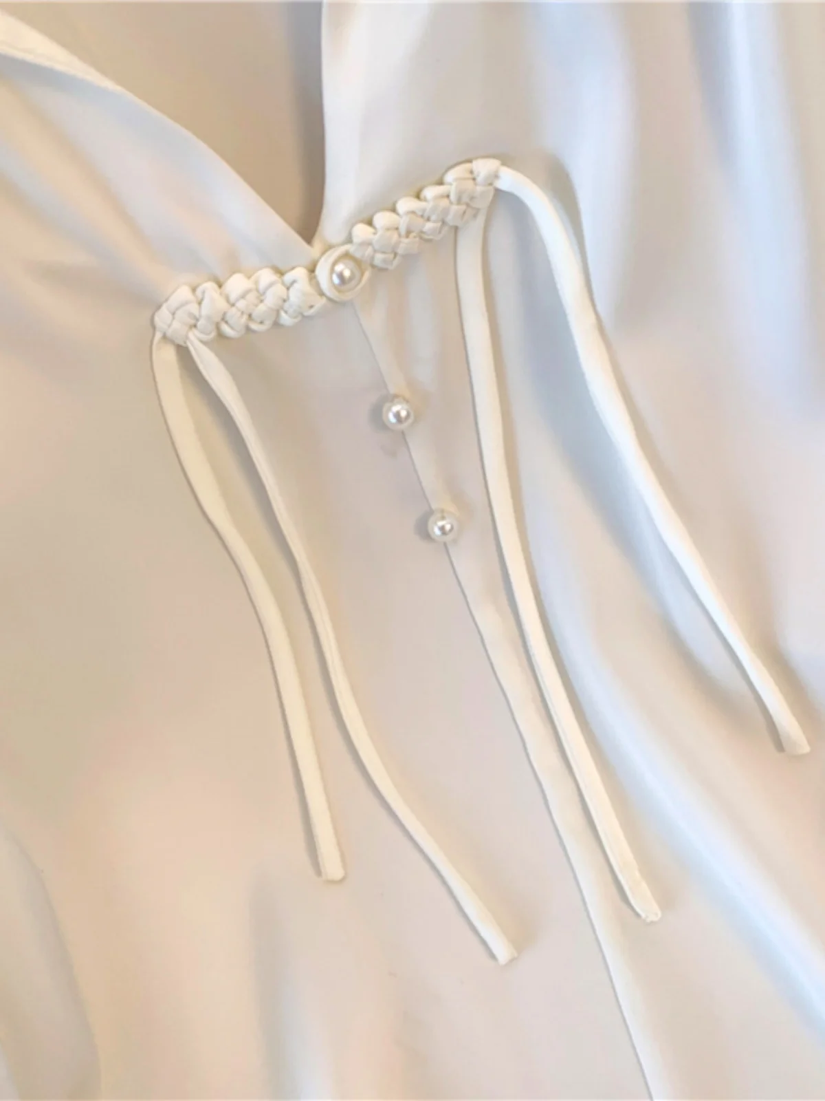 Новые китайские рубашки с v-образным вырезом в национальном стиле белые длинными