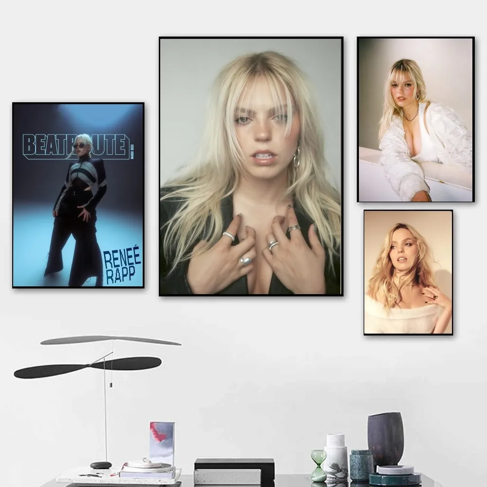 Pop Singer Actor Renee Rapp Poster Kraft Paper Vintage Wall Art Painting Study Aesthetic Small Size Stickers