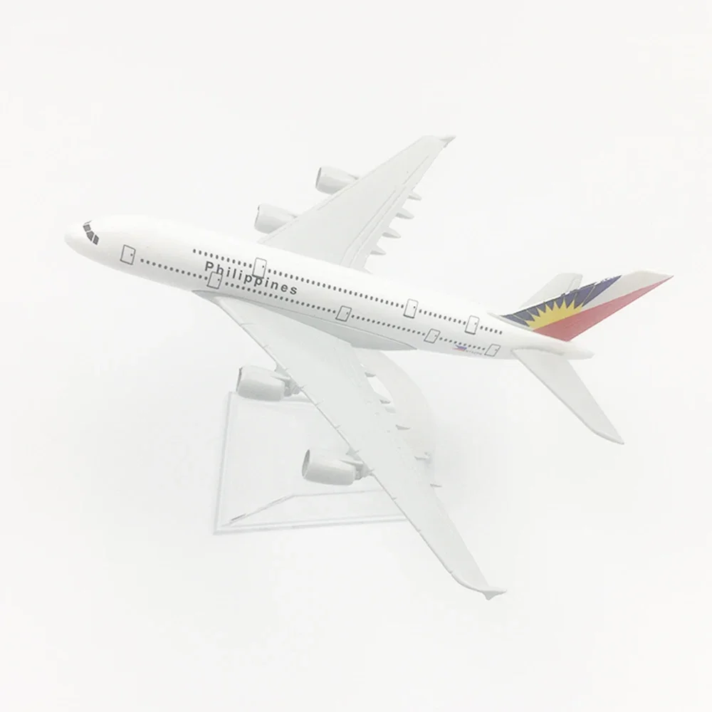 Самолет самолета из сплава в масштабе 1/400 аэробус A380 Филиппины Air модель 16 см