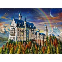 gatyztory frame painting by numbers castle landscape acrylic paints handpainted kits canvas drawing unique gift home wall decor