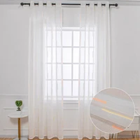 white sheer curtains for living room bedroom colorful striped printed tulle curtain fabric voile curtain for kitchen panels
