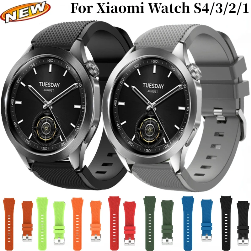 Ремешок силиконовый для Xiaomi Watch S4 Sport S3 S2 S1 Active Pro браслет цветных часов XiaoMi 2 22 мм