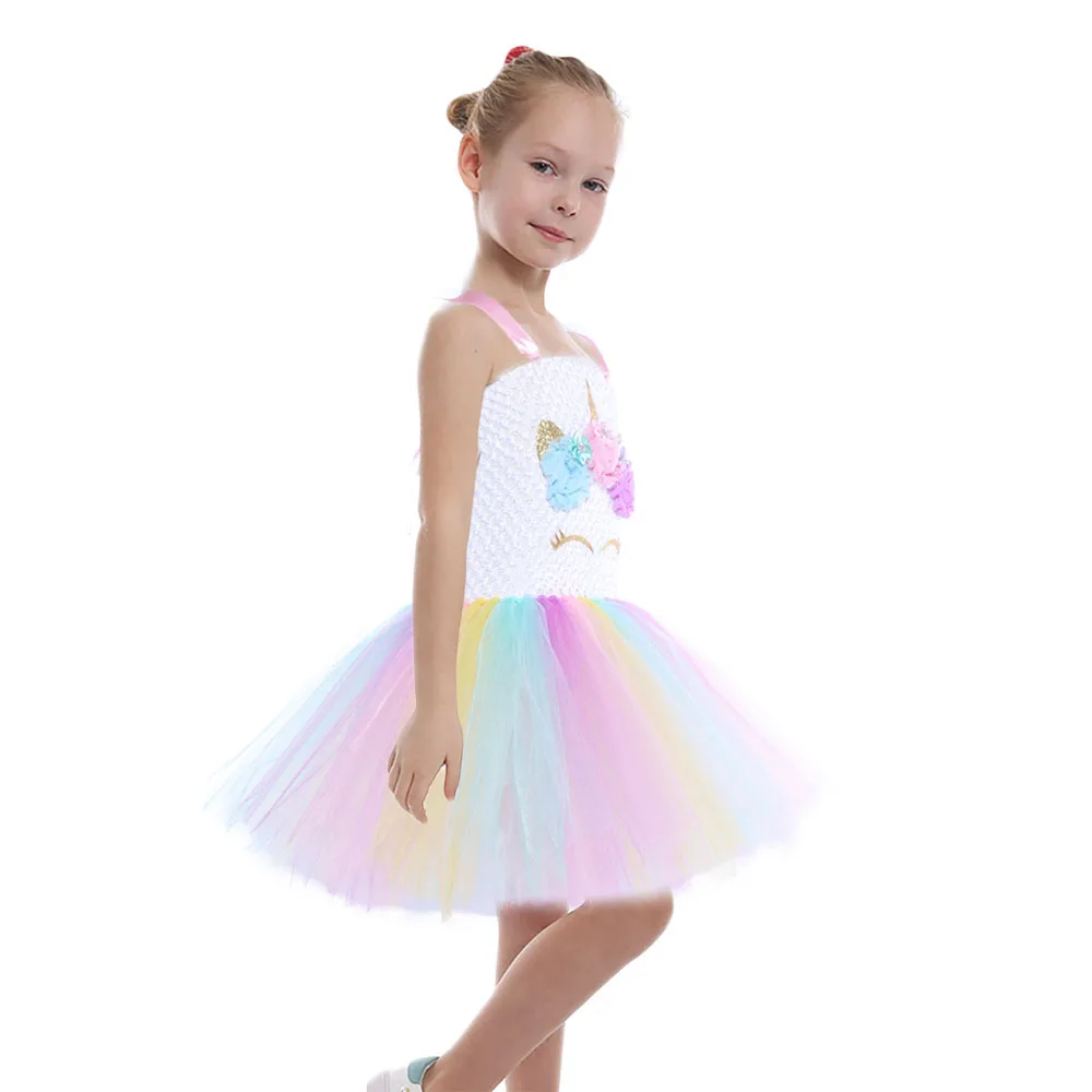 Unicorn Dresses For Girls LED Light My Little Pony Unicorn Dress Halloween Costume Birthday Party Princess Dress with Wings images - 6