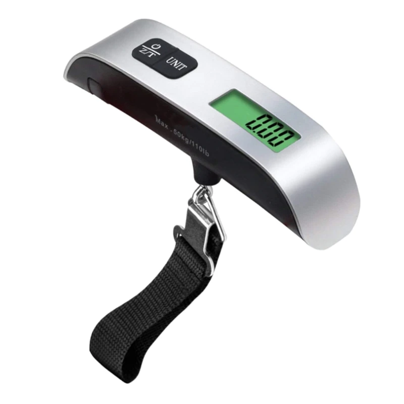 

Luggage Scale 110 Lbs High Precision Travel Digital Hanging Scales 50kg with Hook Portable Scale Digital Green Backlit