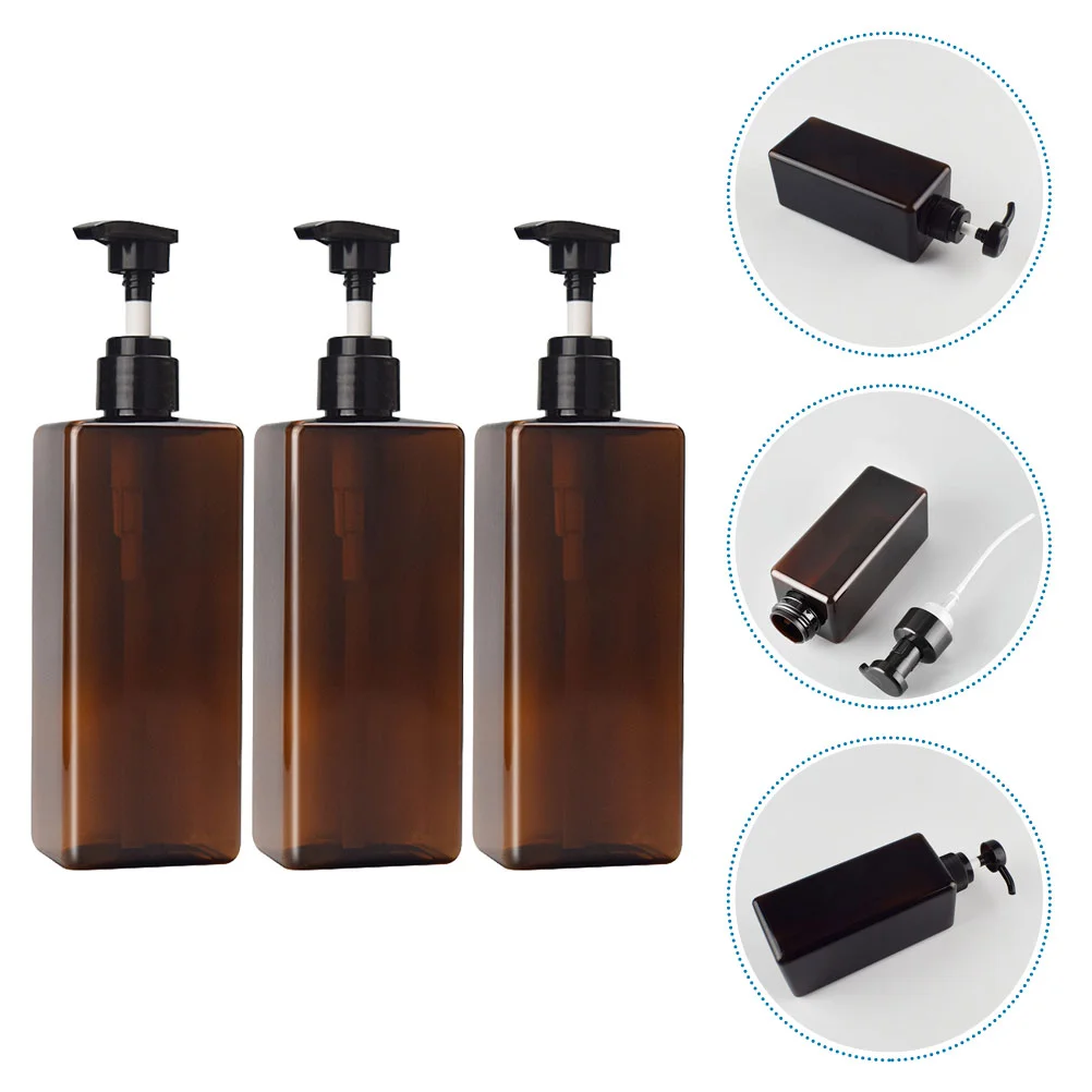 3 Pcs Body Wash Bottles Conditioner Pump Lotion Travel Containers Refillable Shower Plastic