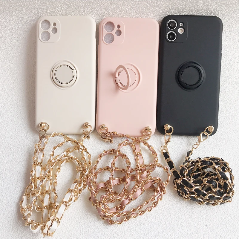 Кожаный ремешок с кольцом-держателем для Samsung Galaxy S24 S23 S21 S22 Ultra S20 FE S10 Note 20 10 Plus