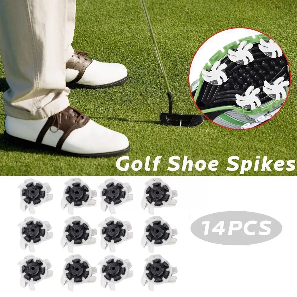 

14PCS TPR Golf Shoe Spikes Replacement Cleats Pins Screws Accessories Training Twist Tooth Aids Fast Studs Wear Resistance G1I2