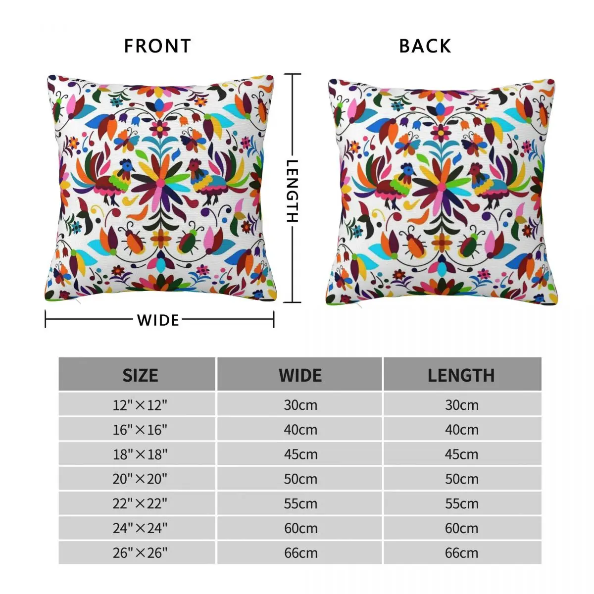 Мексиканская Цветочная наволочка Otomi двусторонняя печать искусственные