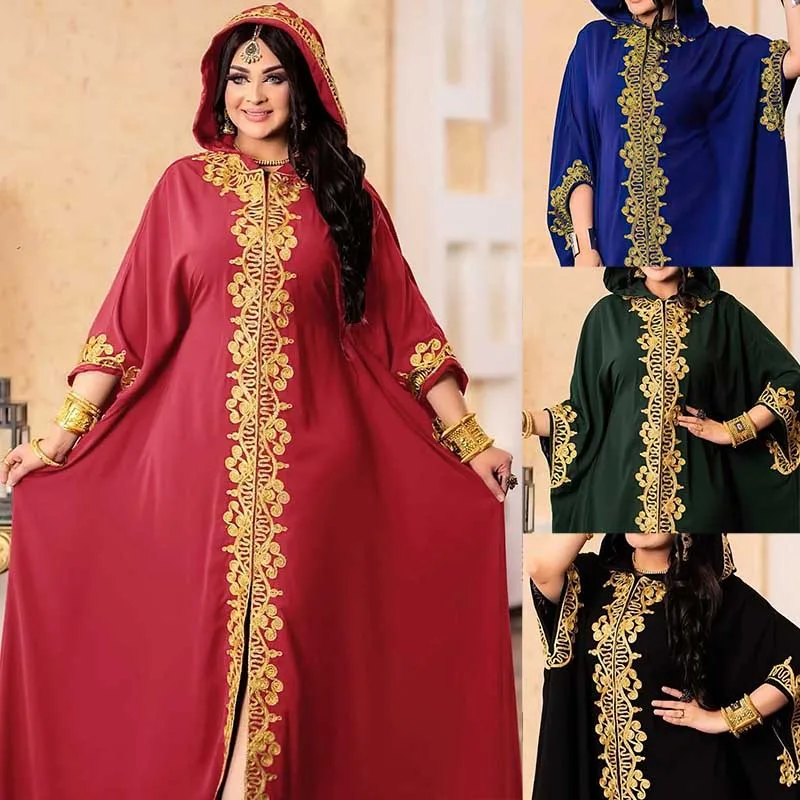 African Dresses For Women 2023 New Muslim Robes Ladies Abaya Summer Chiffon Pearl Long Maxi Dress Traditional Clothing Plus Size