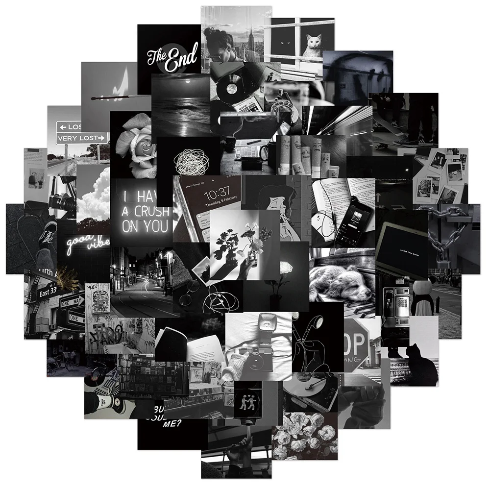 10/30/50 шт. детские черно-белые наклейки |