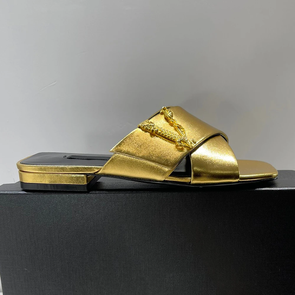 

sandals woman summer 2022 Quality Women's Slippers Square head Fashion high heels daily Party Banquet Dance Sandals 1cm 43-35