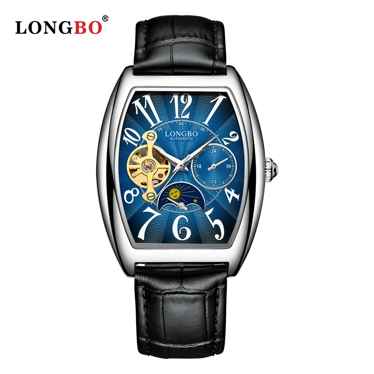 Fashion Longbo Top Brand 83289 Mechanical Watch Leather Luxury Wrist Watchesdesign For Men