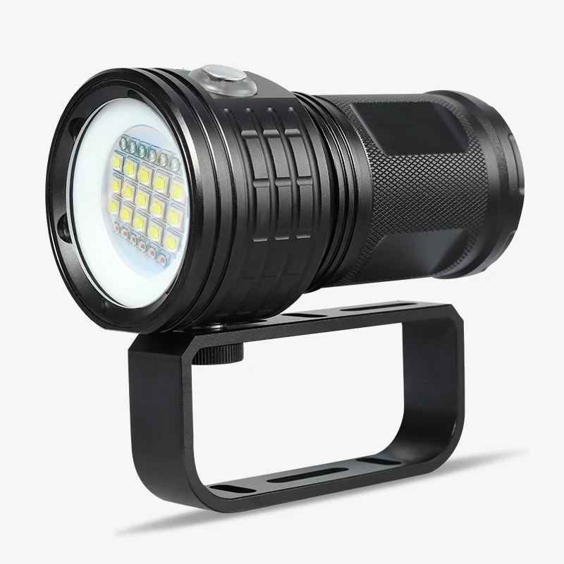 

50000 lumens underwater camera diving flashlight diving fill light with battery battery lens photography flashlight