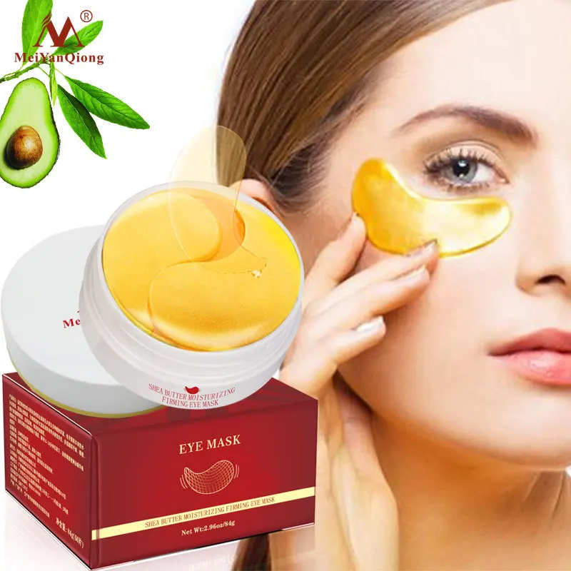 

60pcs Gold Collagen Eye Mask Ageless Anti Wrinkle Eye Bags Dark Circles Puffy Eyes Whitening Shea Butter Moisturizing Eye Mask
