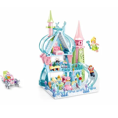 Конструктор Sluban, игрушки, королевский замок мечты для девочек, 447 деталей, кирпичи B0898, друзья, Сказочная башня, Совместимость с ведущими брендами