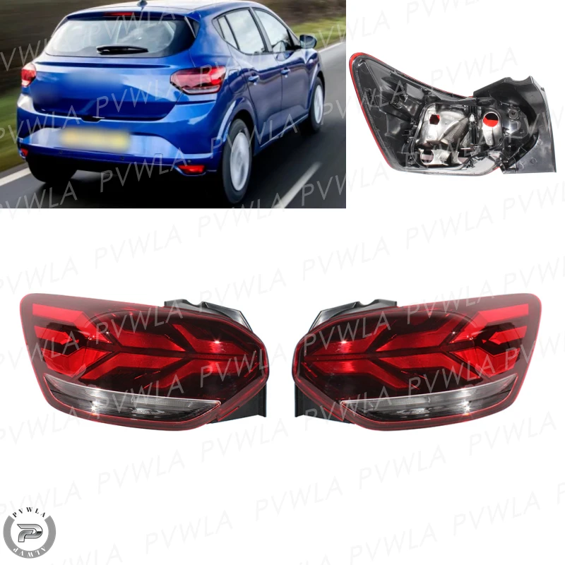 Фото Задние фонари, стоп-сигналы для Renault Dacia Sandero 2021, 2022, 2023, комплект задних фонарей, корпус 265558235R, 265509530R №1