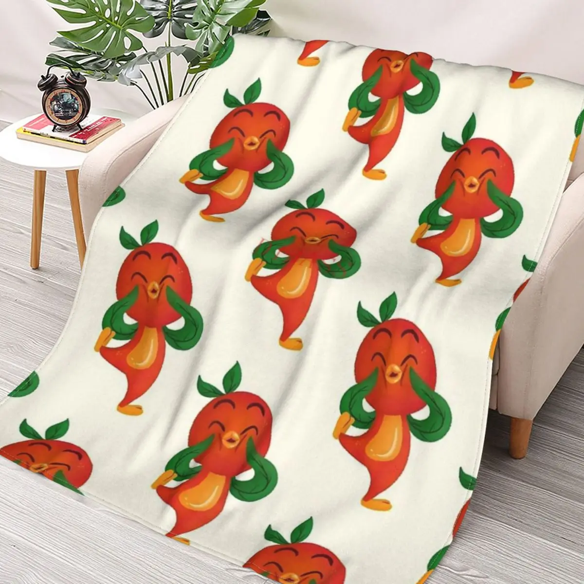 

Lil Orange Bird 3D Printed Flannel Throw Blanket