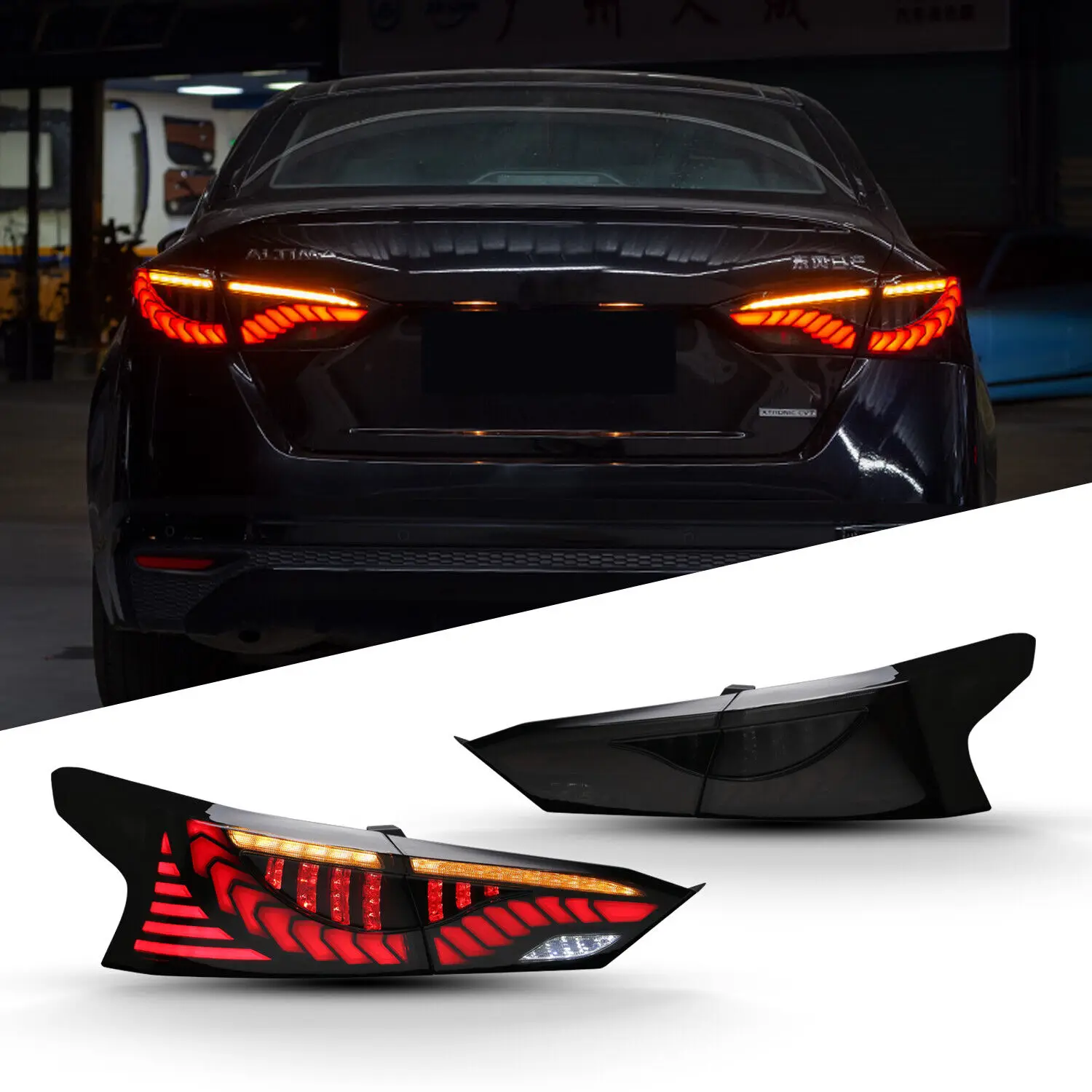 

LED Tail Lights For Nissan Altima 2019-2022 Start-up Animation Altima 6th Gen L34 S/SR/SV/SL Sequential Turn Signal Rear Lamps