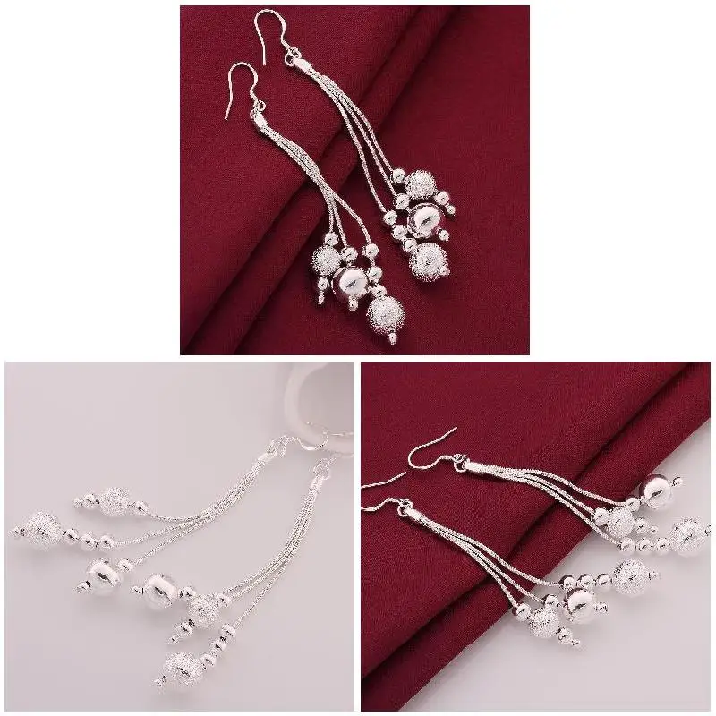 Классические серьги в форме капли воды с посеребренным покрытием из цинкового