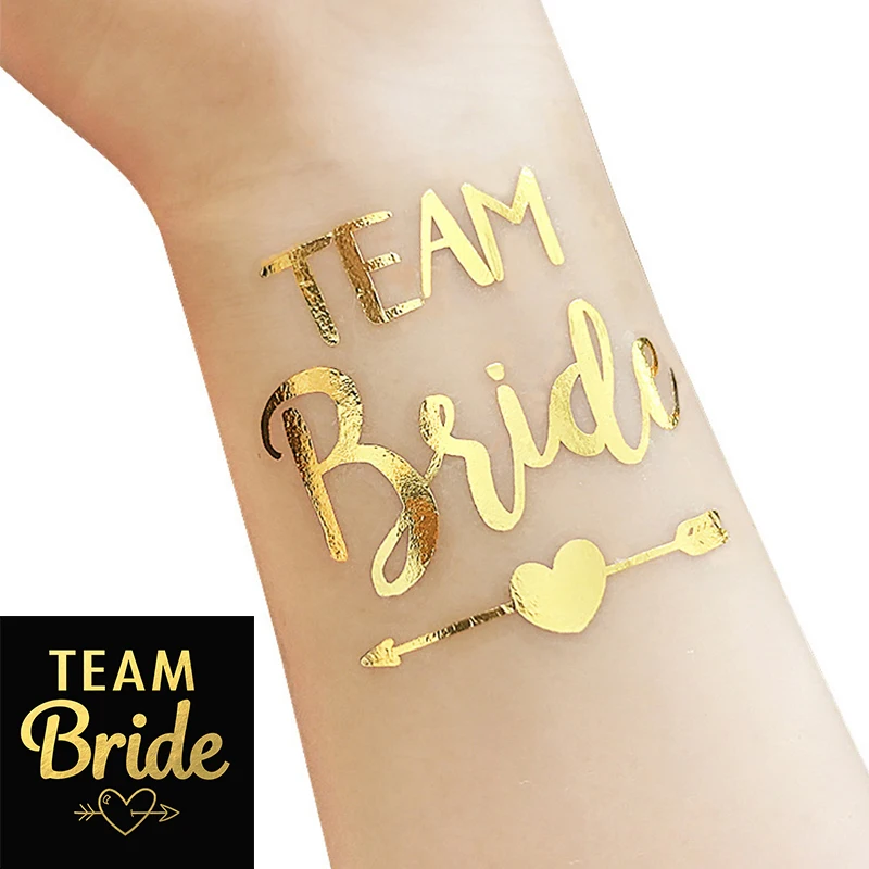 10 наклеек временных татуировок золотого цвета, водостойкие, с бронзированием, с изображением бабочек, букв и искусством на теле, фальшивые татуировки на руках, товары для свадебной вечеринки.