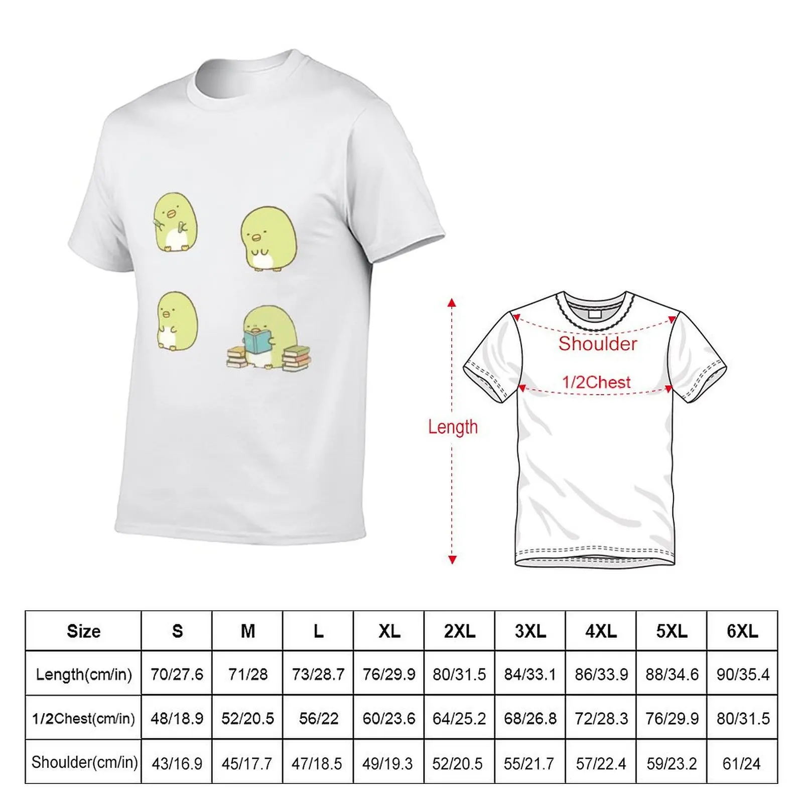 Фото Футболка Sumikko Gurashi, футболка с изображением пингвина, аниме-футболки для мужчин, мужская футболка, хлопковая мужская футболка, футболка №2