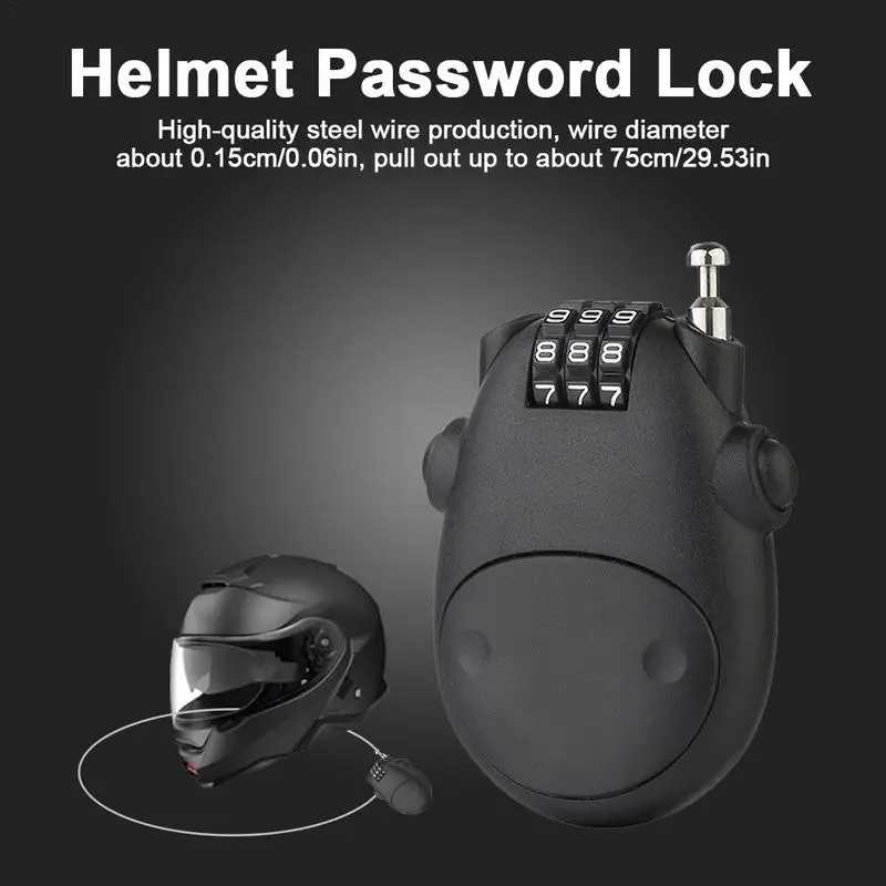 

Telescopic Wire Rope Steel Cable Motorcycle Lock Universal Motorbike Helmet Password Lock Steel Cable Code Helmet Wirelock