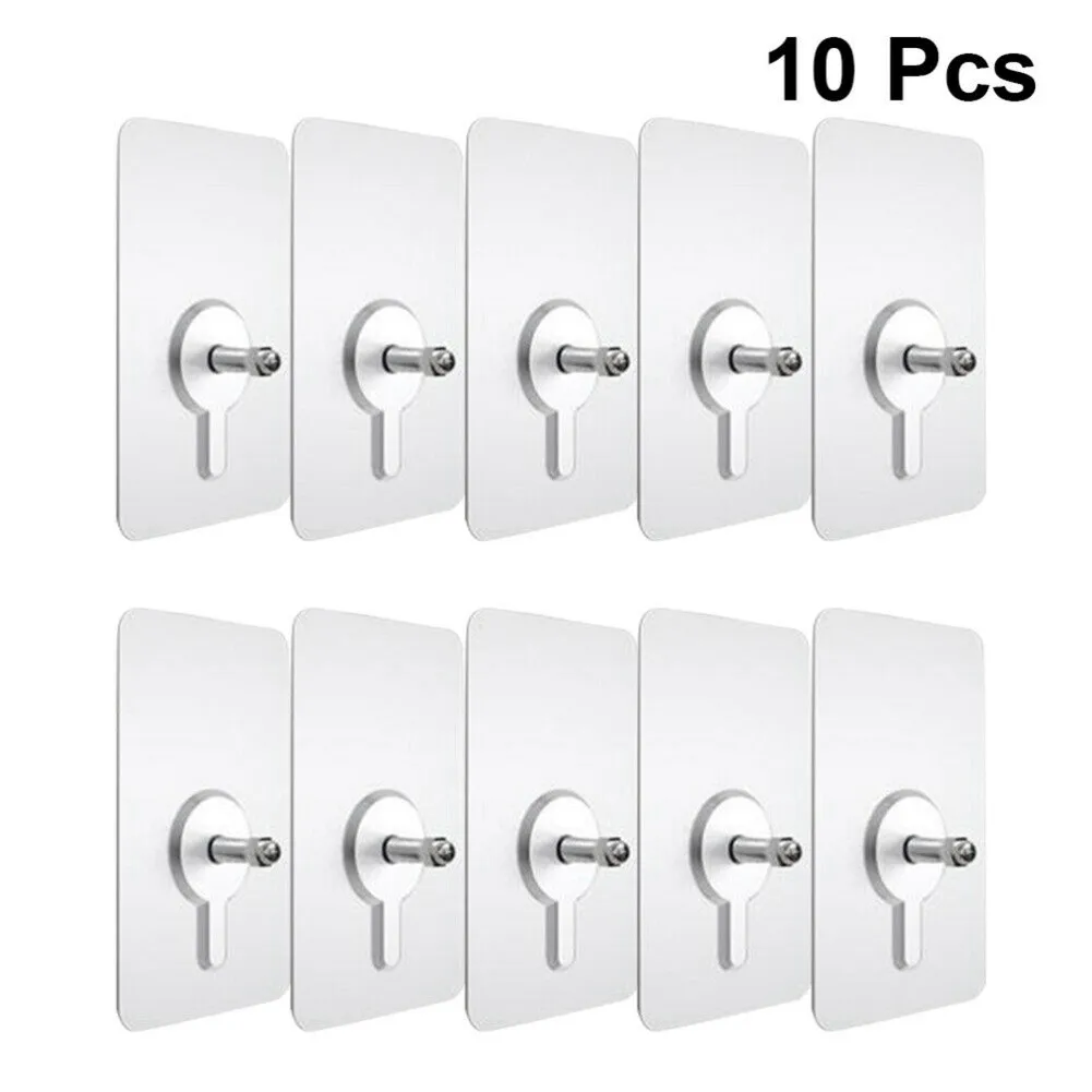 

10pcs Strong Adhesive Seamless Sticky Wall Hook Nail Mounting Rack Screw Rod Non Marking Screw Stickers Wall Picture Hook Kits