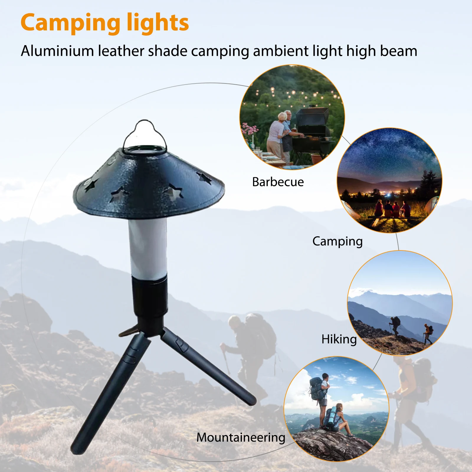 

Camping Lantern Flashlight - Super Bright Portable LED Lanterns Light, Lampshade & Tripod Holder Included, Survival Kit