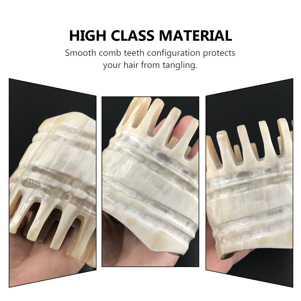 Расческа для волос с широкими зубьями скребковый массажный инструмент рог