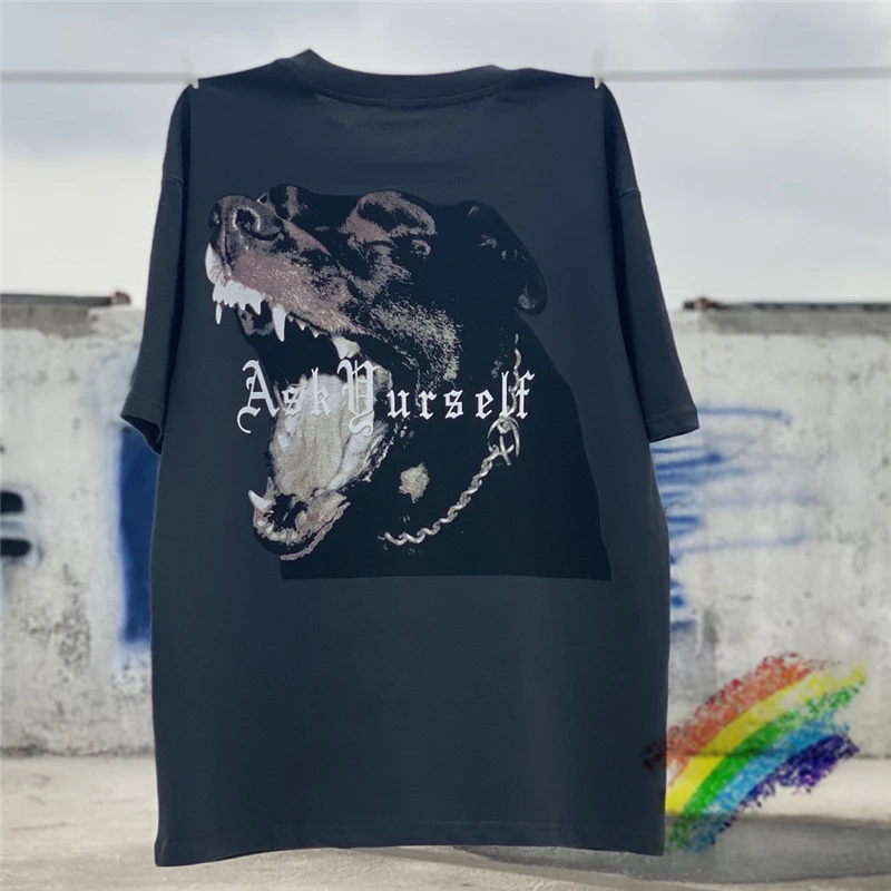 2022 ASKYURSELF Los Angeles T shirt Men Women 1:1 High Quality Dog Graphic Tee Vintage Wash Tops Short Sleeve |
