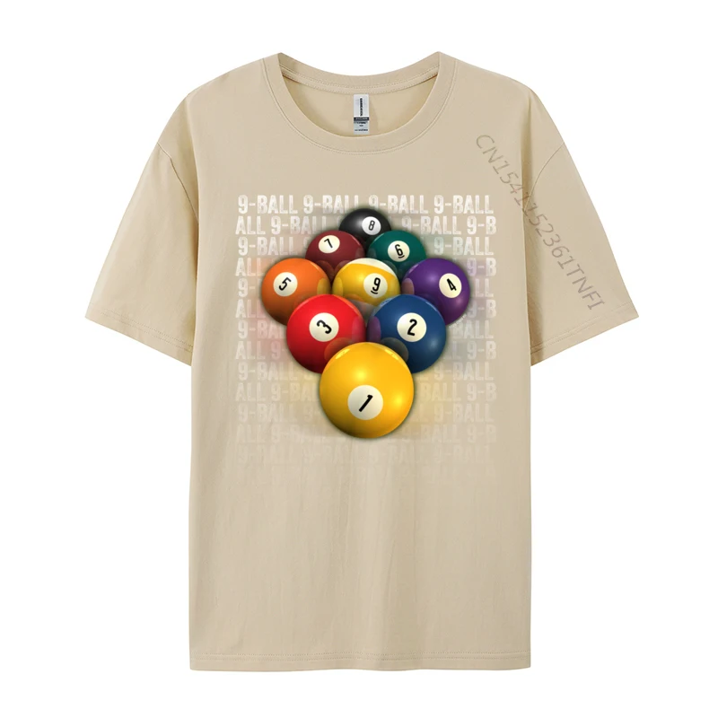 Футболки с 9 мячами повседневные топы на заказ рубашки из чистого хлопка мужская