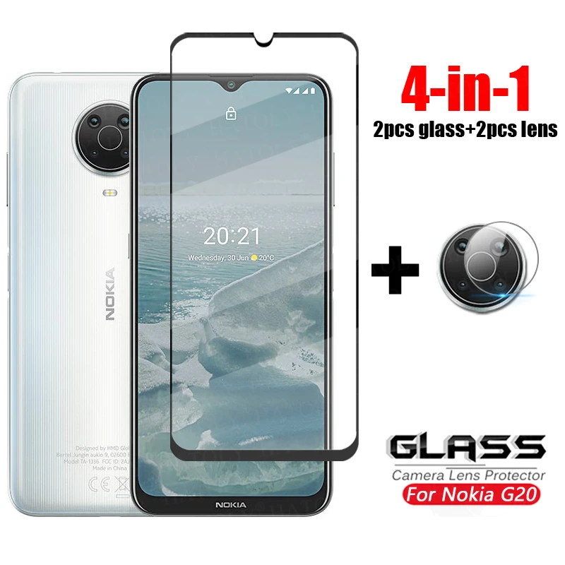 

4-in-1 Glass Nokia G20 Full Cover Tempered Glass For Nokia G10 G20 Camera Lens Screen Protector Phone Film For Nokia G20 Glass