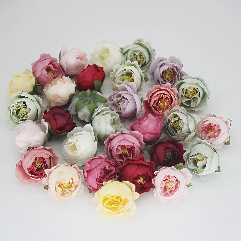 

10PCs/Lot Rose Artificial Flowers Silk Flowers For Home Party Wedding Valentines Day Decorations DIY Handmade Wreath Materials