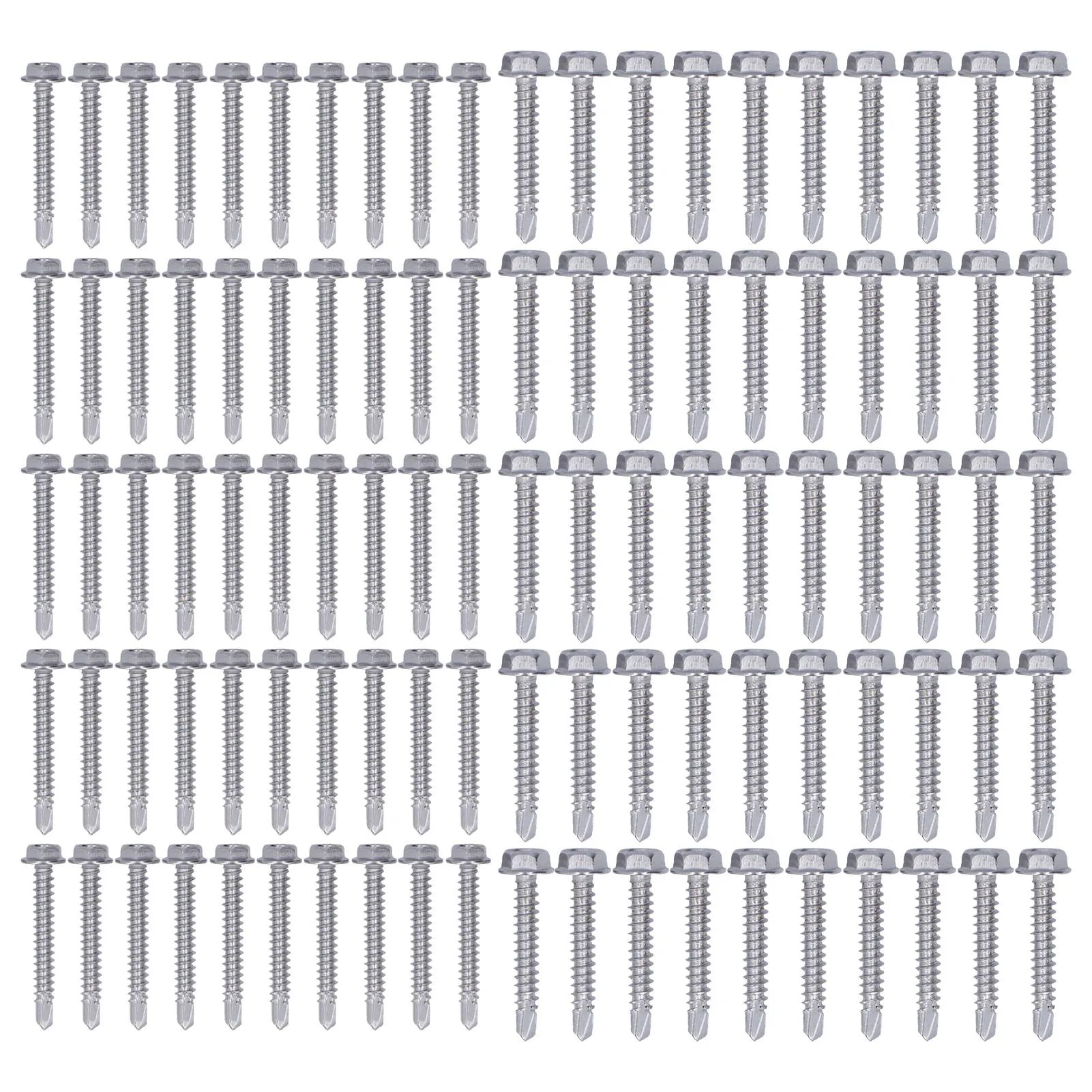 100 шт. Самонарезающие винты из нержавеющей стали с шестигранной головкой