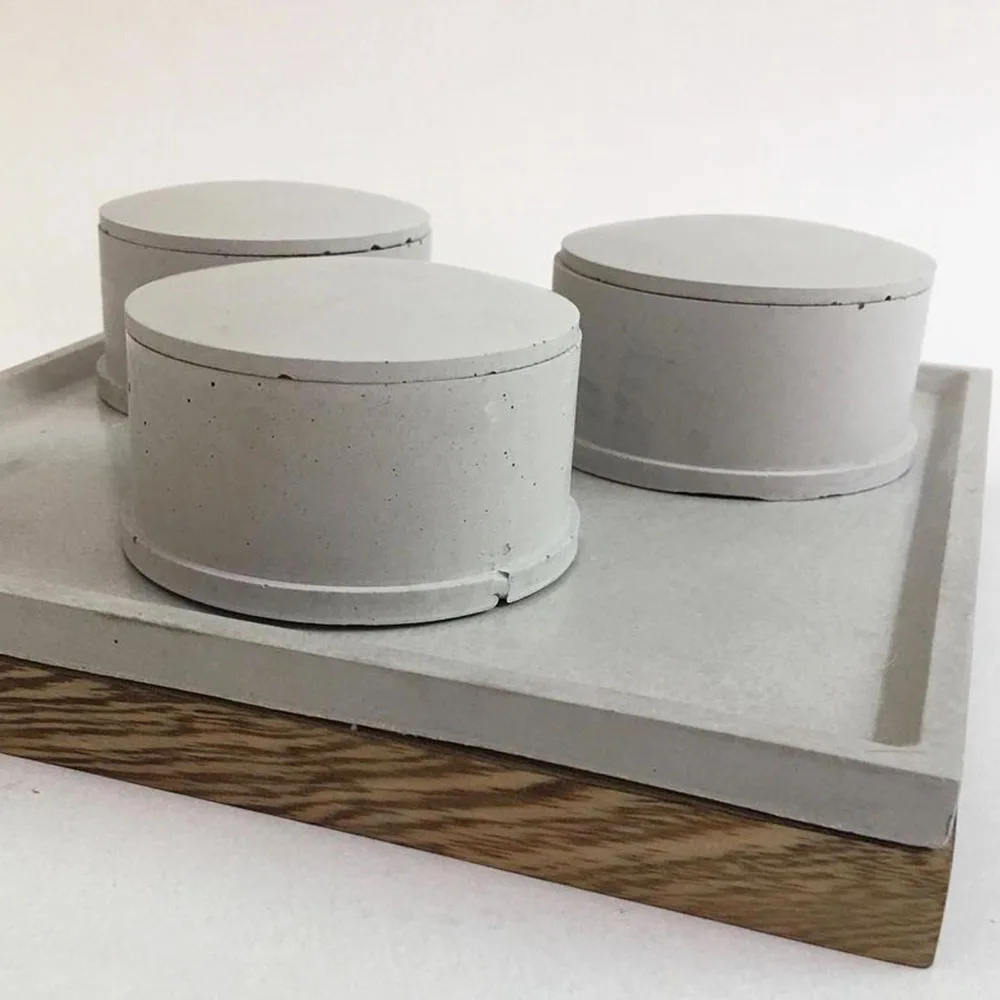 Wax Jar Silicone Molds Concrete Cement Jewelry Box for Candle Holder Plaster Bowl DIY Christmas Crafts |