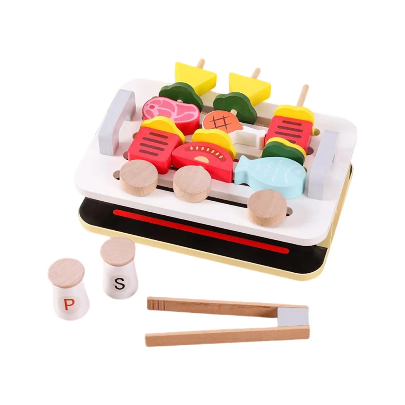 

Деревянный Игровой набор для барбекю, игрушки для приготовления пищи, кухонные игрушки для детей, праздничные подарки для мальчиков