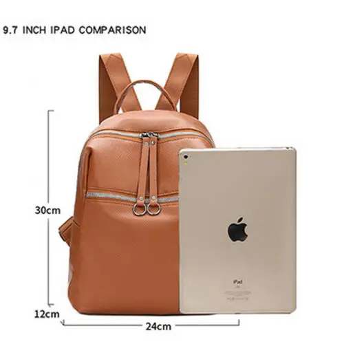 Модный женский черный кожаный рюкзак с несколькими карманами большая