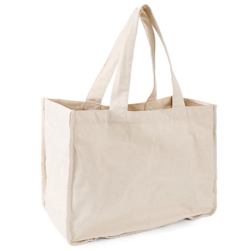 

Canvas Grocery Shopping Bags With Handles Washable Organic Cotton Grocery Tote Bags Big Reusable Shopping Grocery Bags