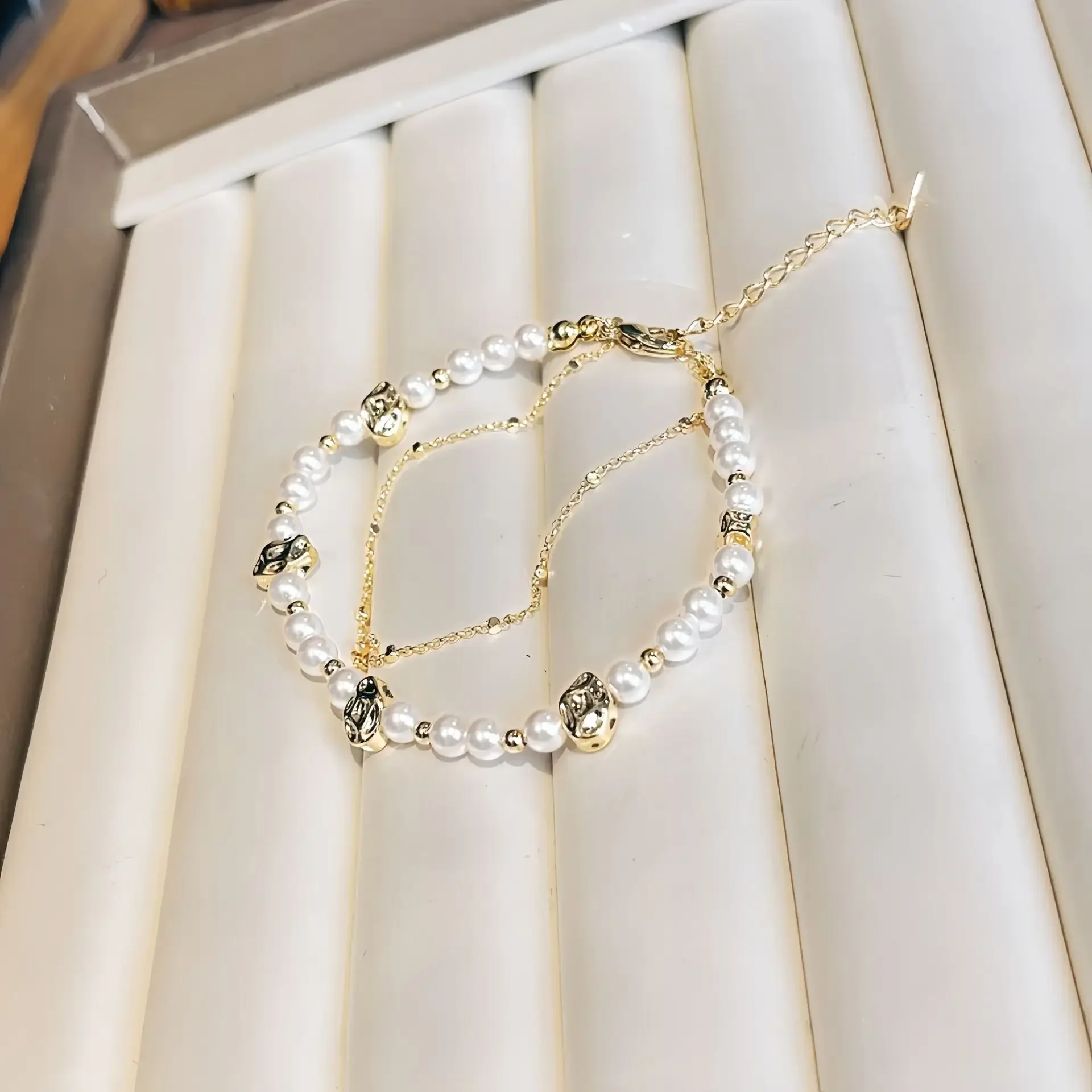 Ювелирные изделия Mwiwei экспортное качество двухслойный жемчужный браслет