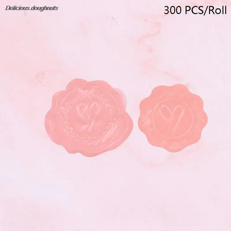 

300 Sheets/Roll Roll Creative Heart 3D Imitation Wax Seal DIY Stickers Diary Album Card Stick Envelope Label Decoration Sticker
