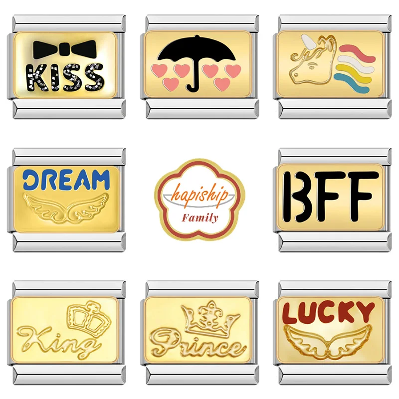 Семейство Hapiship 2024 женский браслет из нержавеющей стали с надписью Kiss Prince