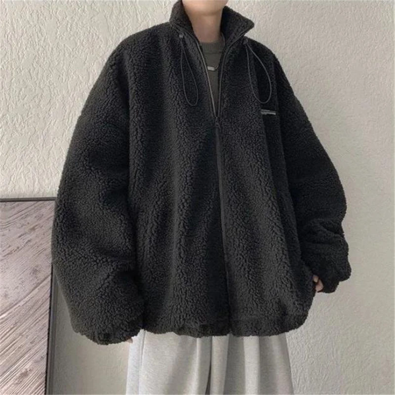 Winter Warm Coats for Men Leisure Lamb Wool Outerwear Male Loose Zipper Padded Jacket Chic 2022 Trendy Men's Clothing